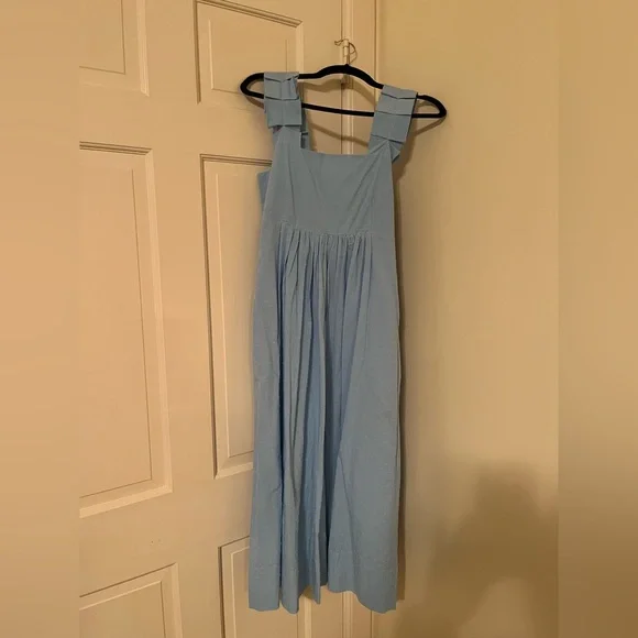 LAKE Lolly Midi Dress in Morning Blue Dotted Swiss - Picture 3 of 5